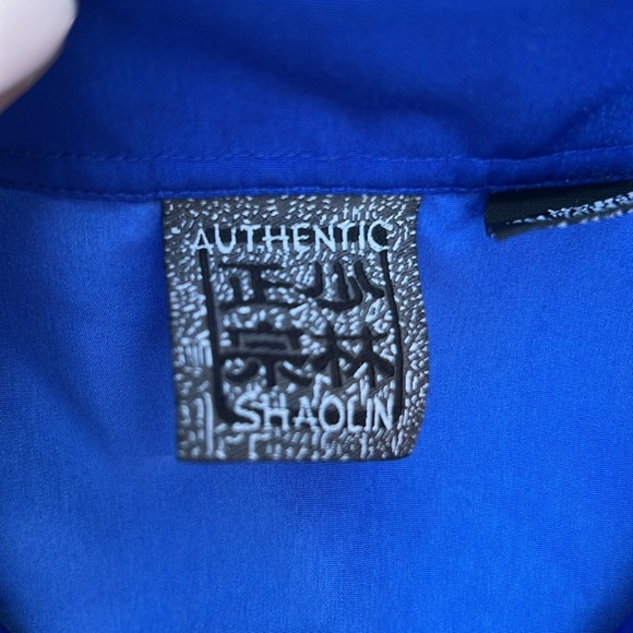 Vintage 90s  Blue Dragon Print Collared Button Up Shirt - Picture 2 of 5